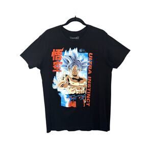 Dragon Ball Super Ultra Instinct Goku Anime Graphic Tee Black Size L